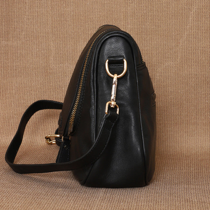 Personalized Black Millie Leather Sling Bag
