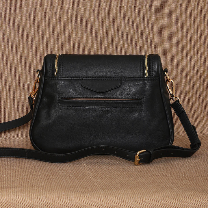Personalized Black Millie Leather Sling Bag