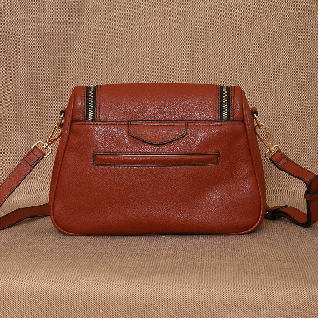 Personalized Brown Millie Leather Sling Bag