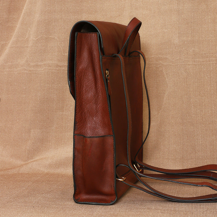 Personalized Brown Emily Leather Backpack