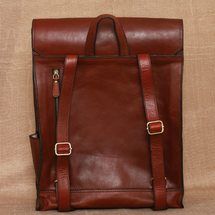 Personalized Brown Emily Leather Backpack