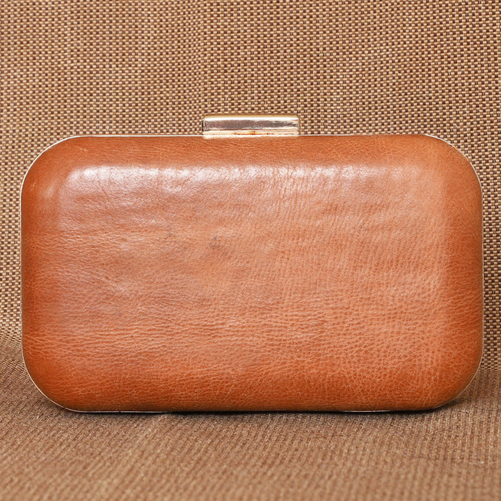 Personalized Brown Jewels Leather Clutch