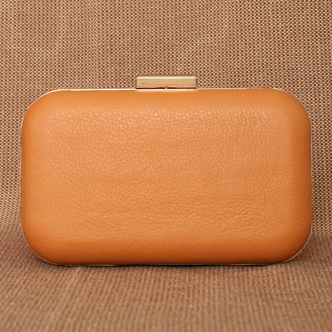 Personalized Orange Jewels Leather Clutch