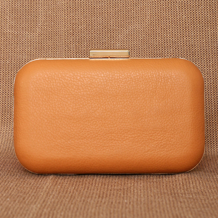 Personalized Orange Jewels Leather Clutch