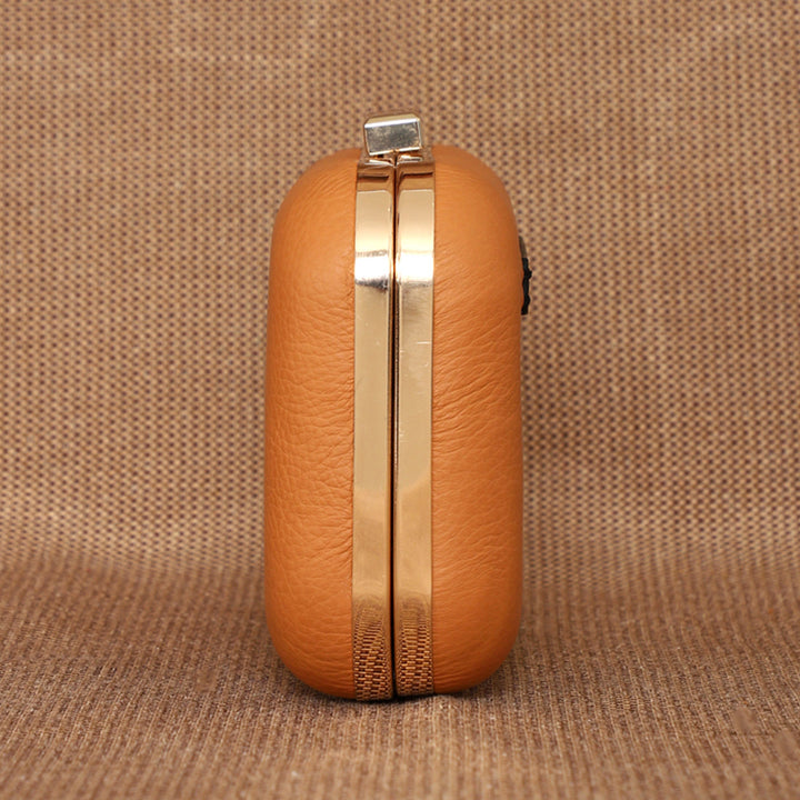 Personalized Orange Jewels Leather Clutch