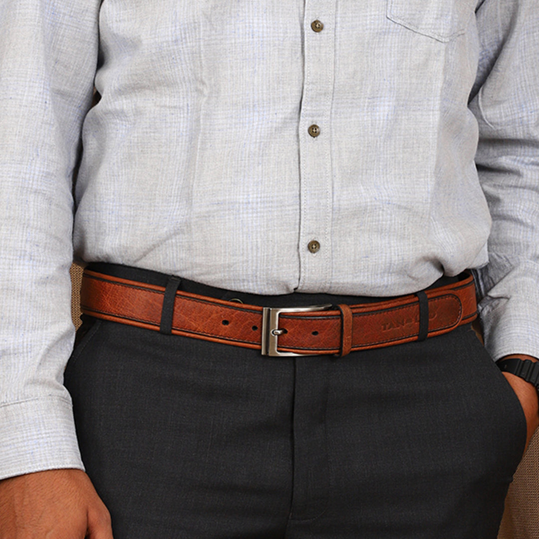 Dark Brown Dori Leather Belt For Men