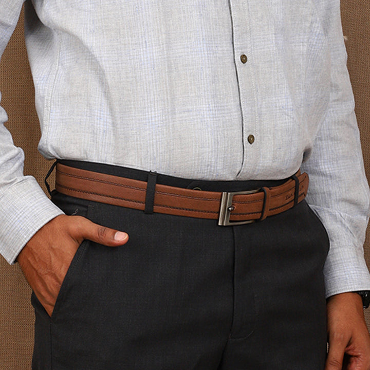 Brown Foldover Leather Belt