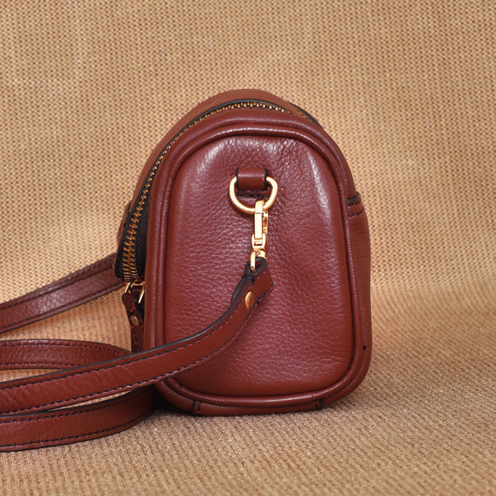 Personalized Maroon Lillie Leather Sling Bag