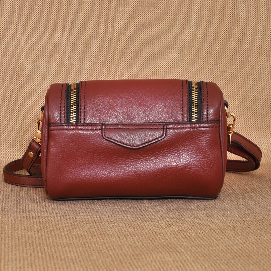 Personalized Maroon Lillie Leather Sling Bag