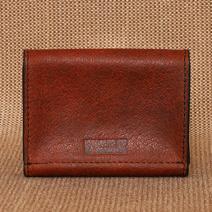 Personalized Brown Ash Leather Card Holder