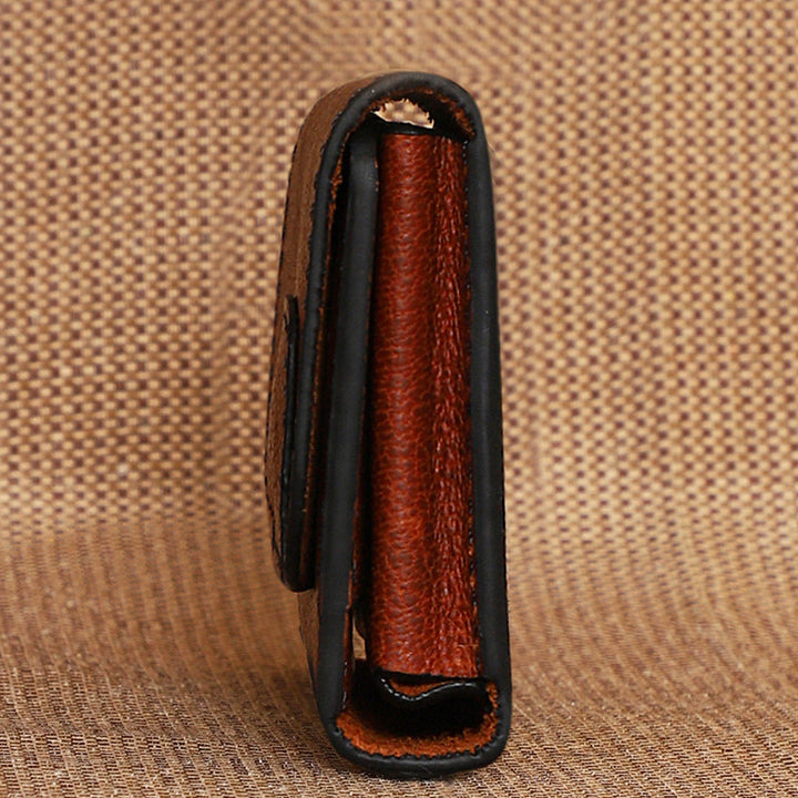 Personalized Brown Ash Leather Card Holder