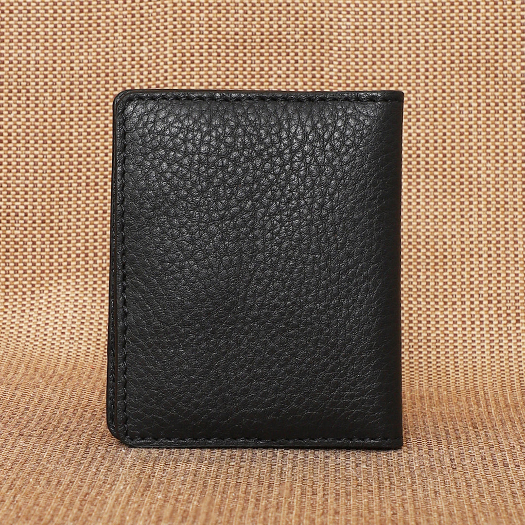 Personalized Black Rex Leather Card Holder