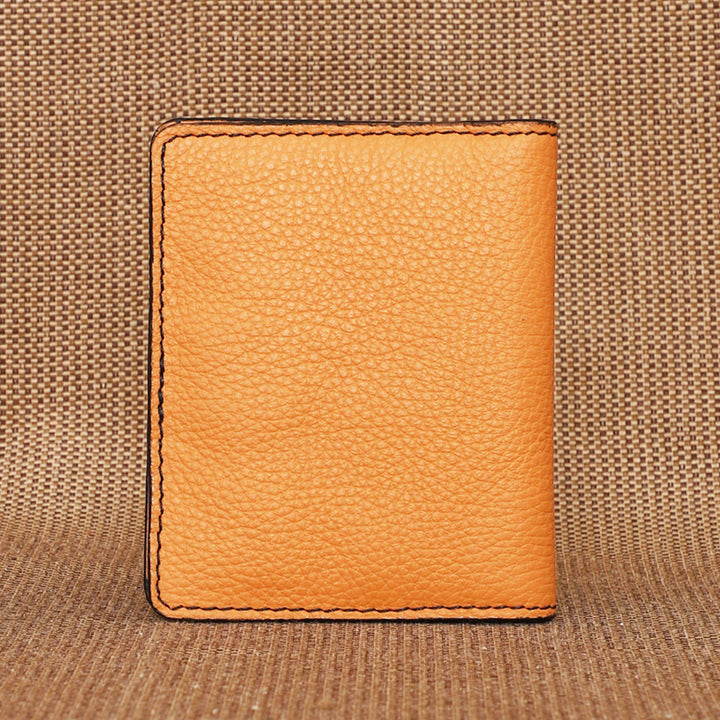 Personalized Orange Rex Leather Card Holder With Lining