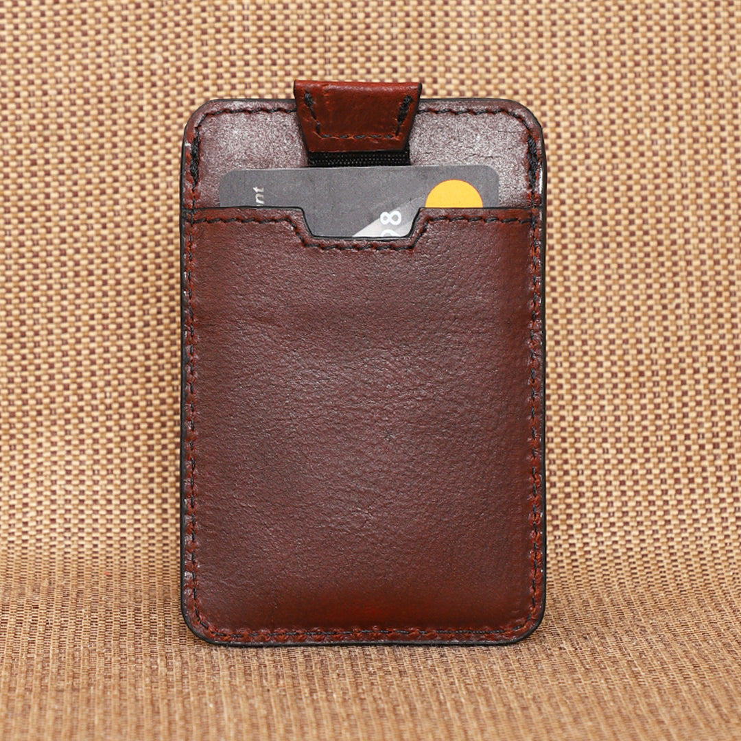 Personalized Brown Kai Leather Card Holder