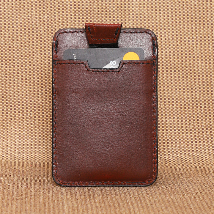 Personalized Brown Kai Leather Card Holder