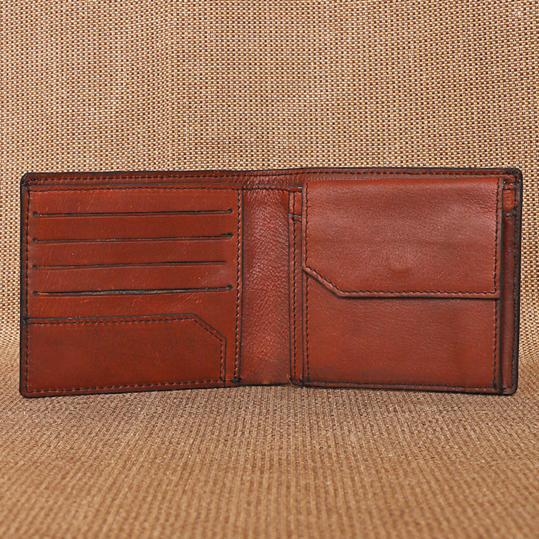 Personalized Brown Shay Leather Wallet
