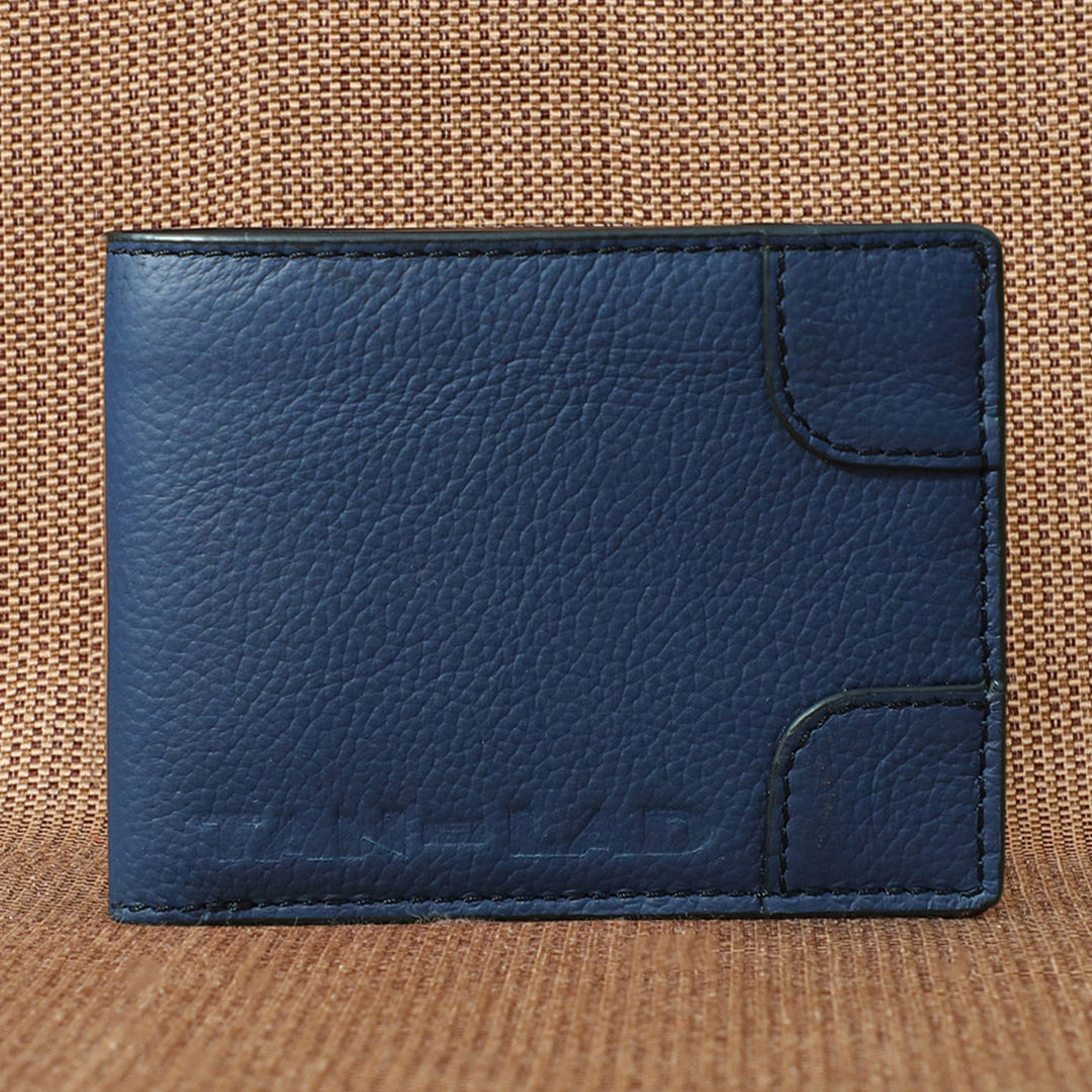 Personalized Blue Brooklyn Leather Wallet
