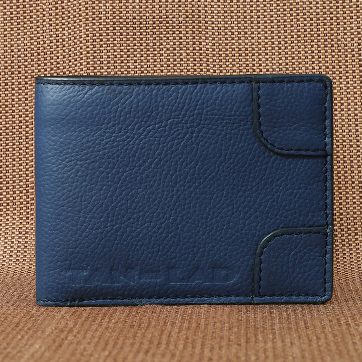 Personalized Blue Brooklyn Leather Wallet