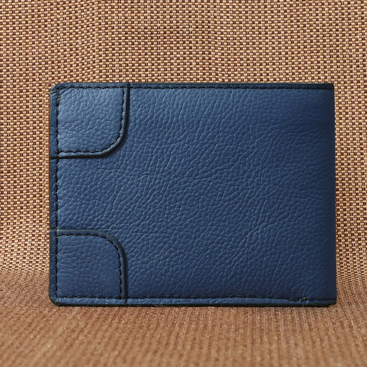 Personalized Blue Brooklyn Leather Wallet