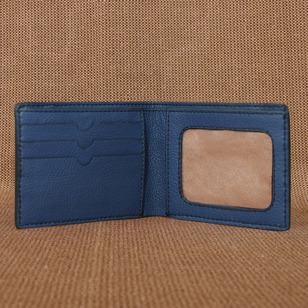 Personalized Blue Brooklyn Leather Wallet