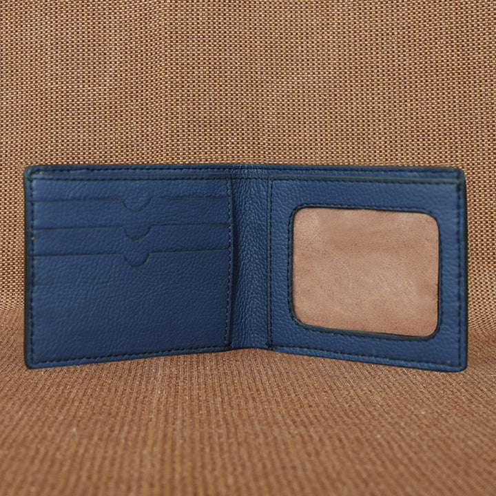 Personalized Blue Brooklyn Leather Wallet