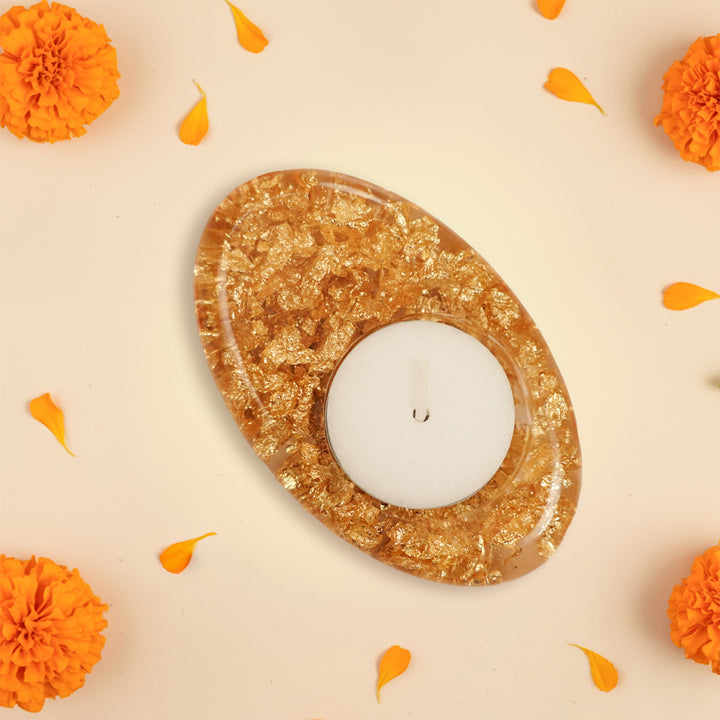 Handmade Decorative Oval Resin Tealight Holder