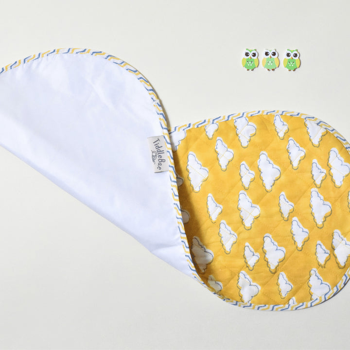 Block Printed Dreams Afloat Burp Cloth