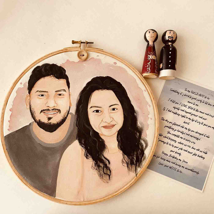 Photo Caricature Round Hoop Frame