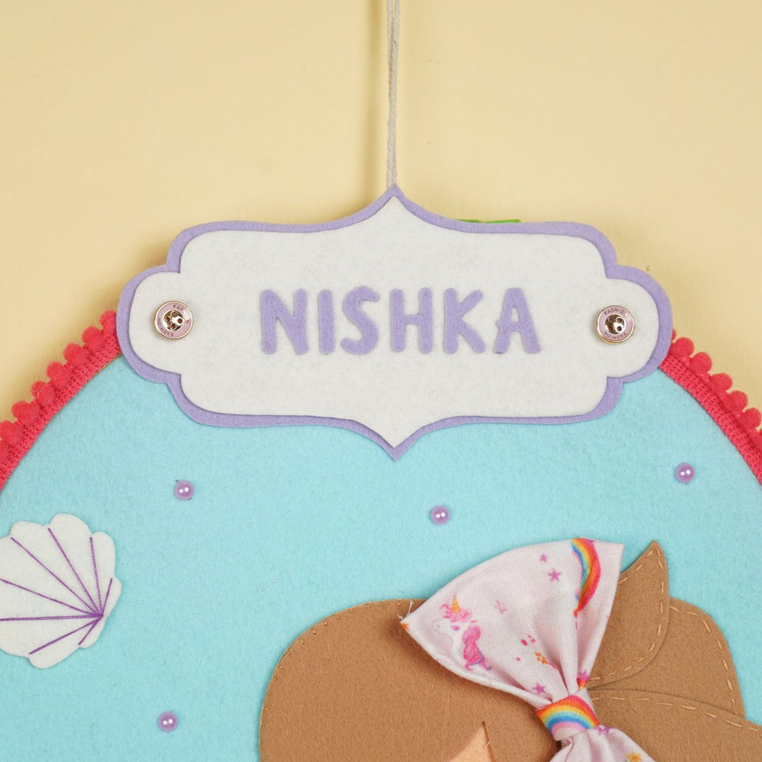 Handcrafted Personalized Girl Themed Hair Clip Organizer for Kids