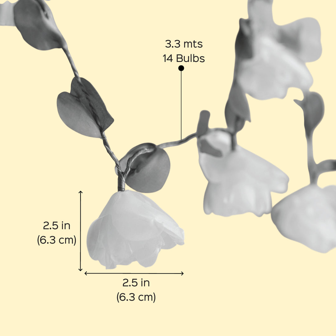 3m, 14 Bulbs | Handcrafted Pink Ombre Tissue Flower LED Fairy Lights