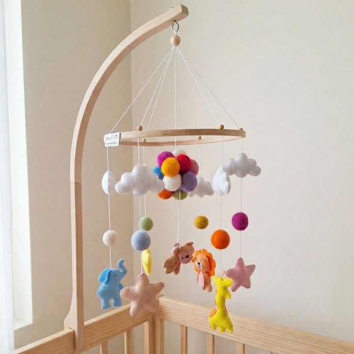Stars Themed Felt Cot Mobile For Kids