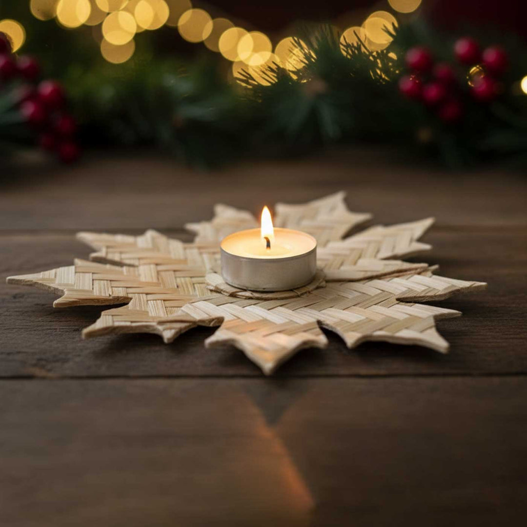Handmade Bamboo Natural Maple Tea Light Holder