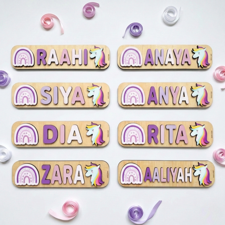 Personalized Name With Two Elements Wooden Puzzle