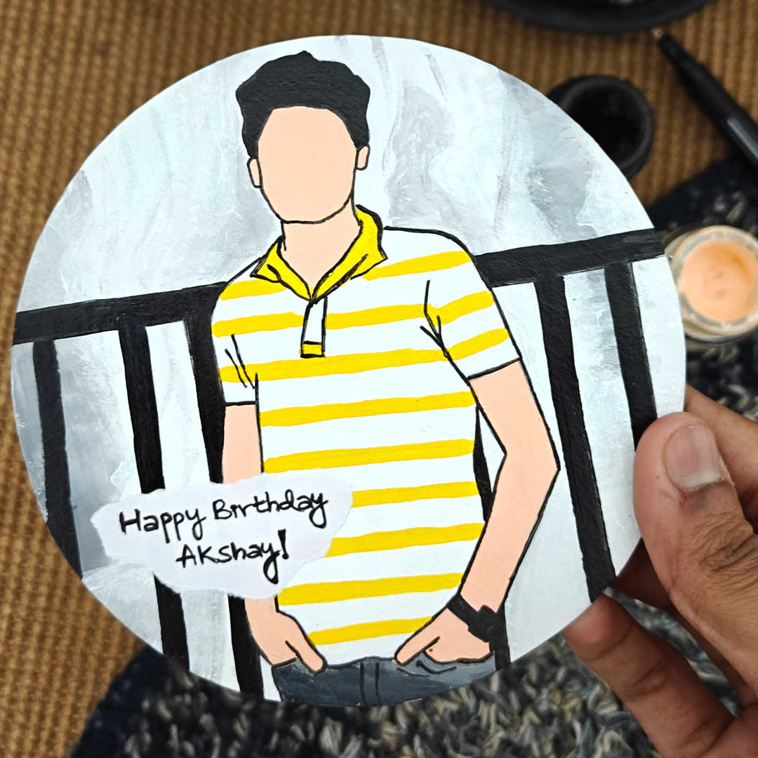 Photo Personalized Hand-Painted MDF Wood Portrait