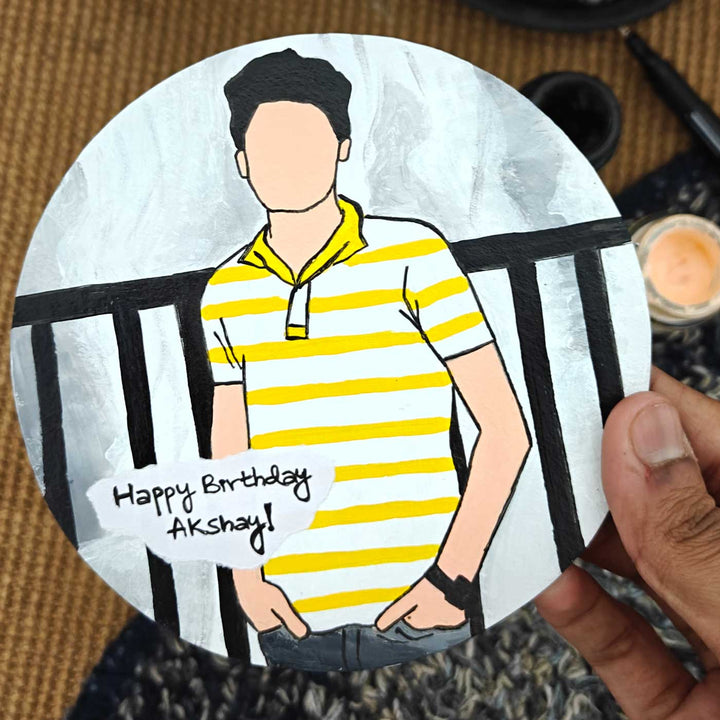 Photo Personalized Hand-Painted MDF Wood Portrait