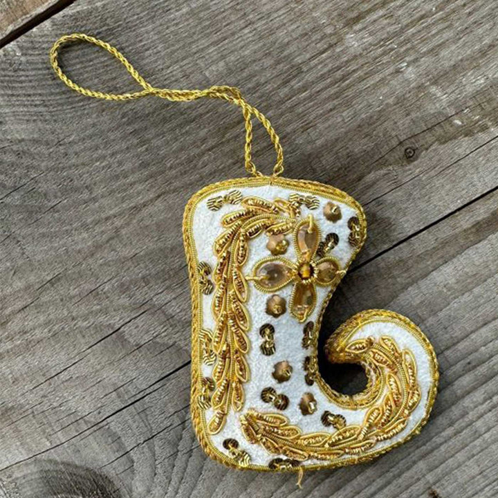 Elf Shoe Cotton And Sequin Premium Zardozi Ornament