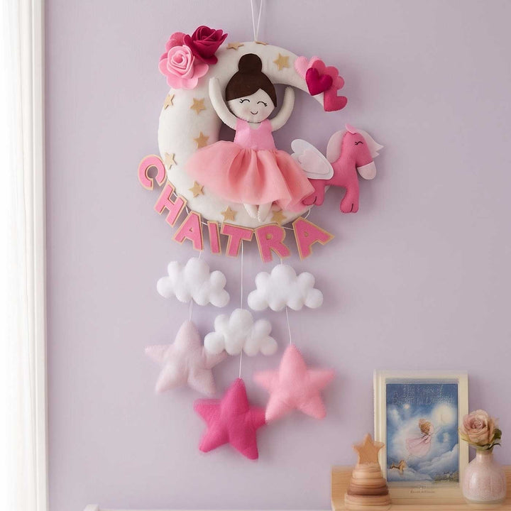 Personalised Moon Doll Unicorn Felt Hanging