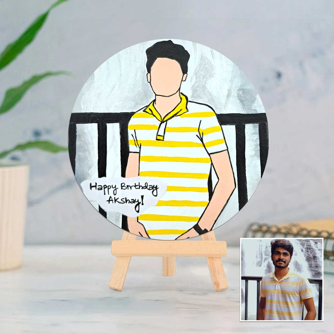 Photo Personalized Hand-Painted MDF Wood Portrait