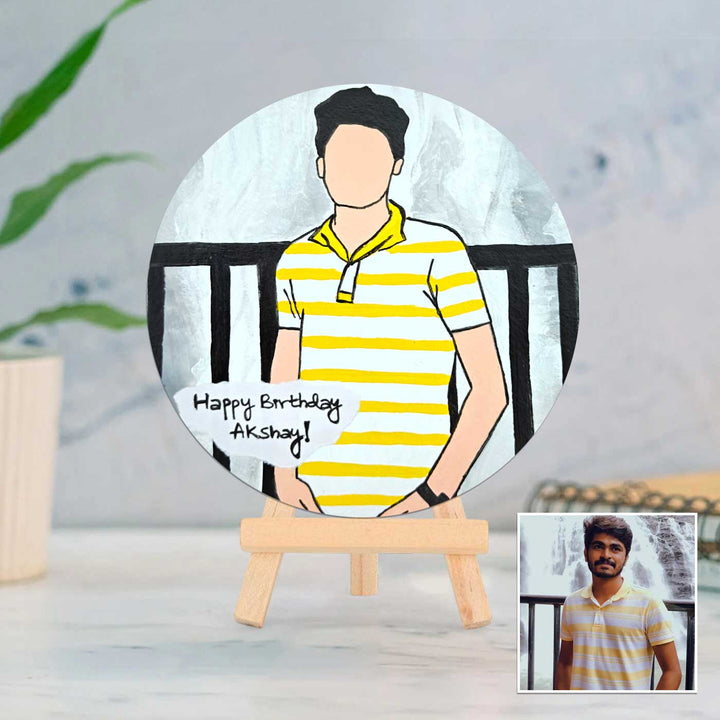 Photo Personalized Hand-Painted MDF Wood Portrait