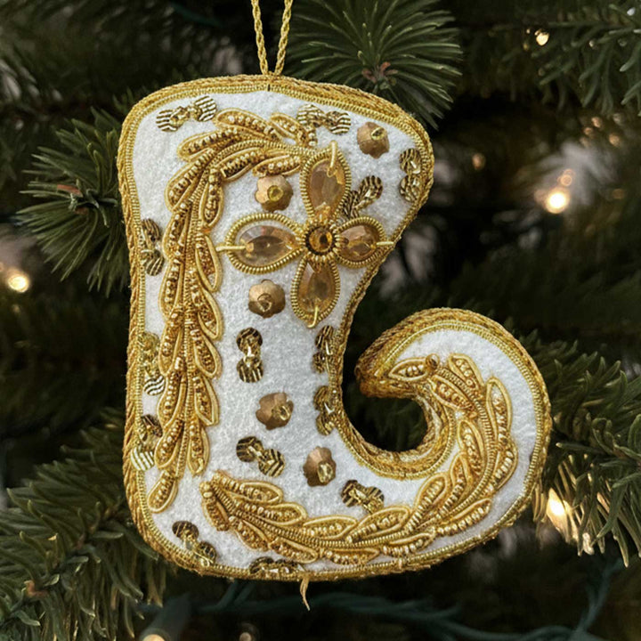 Elf Shoe Cotton And Sequin Premium Zardozi Ornament