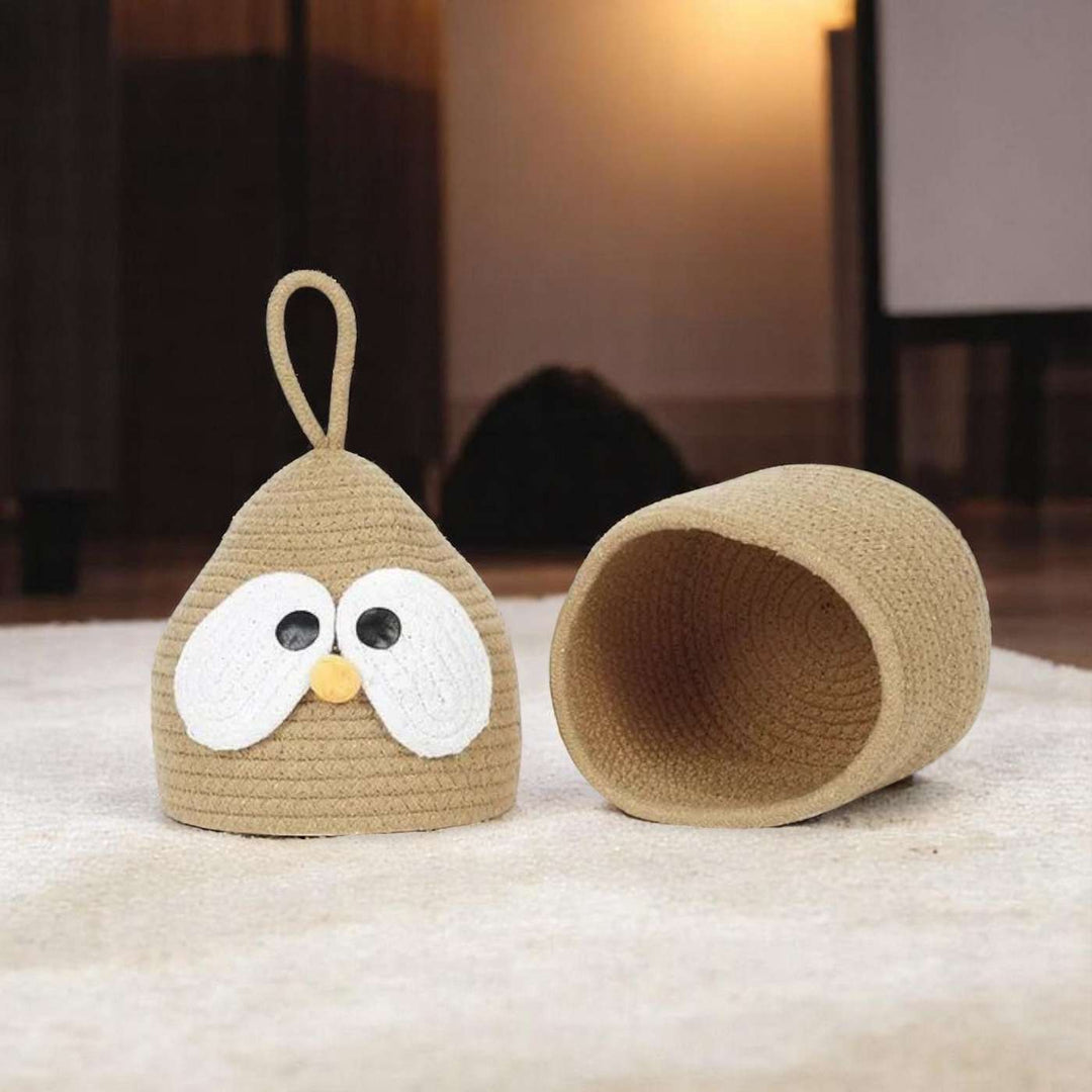 Cute Multipurpose Coil Basketry Handmade Foldable Cotton Rope Baskets For Kids