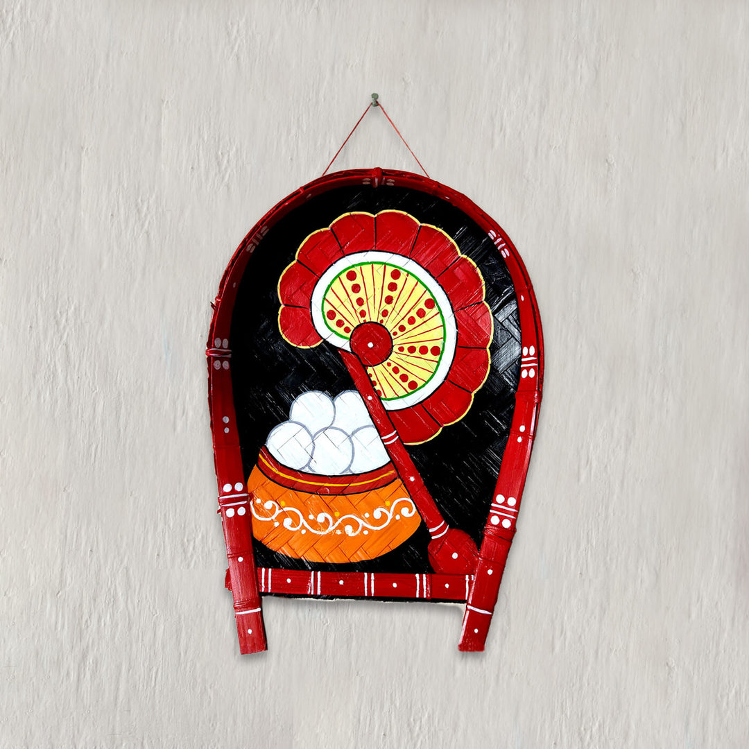 Handpainted Bengali Themed Bamboo Wall Decor