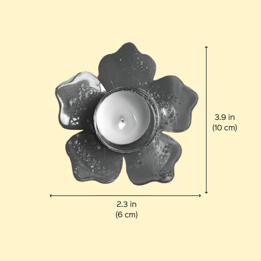Handmade Flower Shaped Resin Tealight Holder