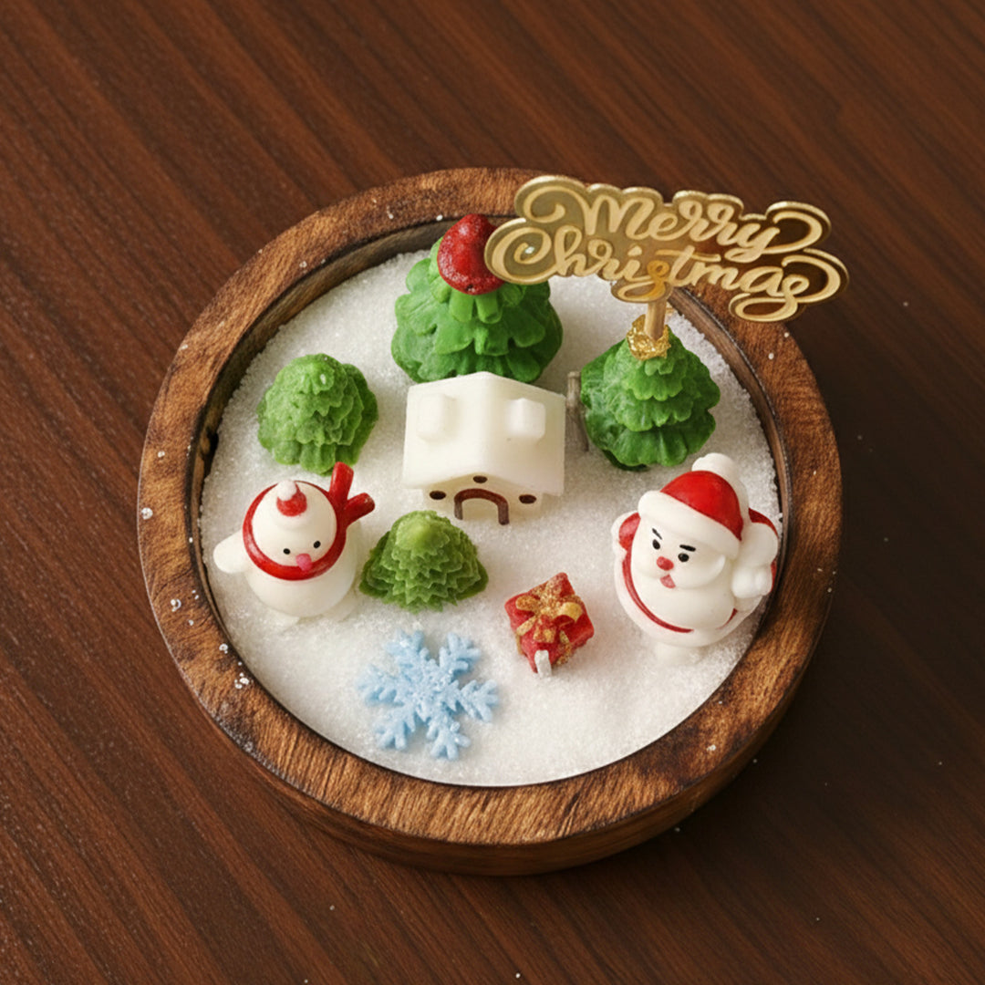 Handmade Snow City Theme Wooden Soy Wax Candle