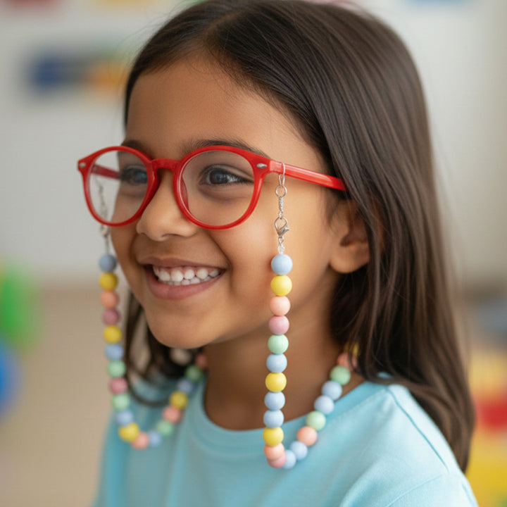 Handmade Beaded Multicolor Pastel Spectacle/Eye Glass Chain For Kids