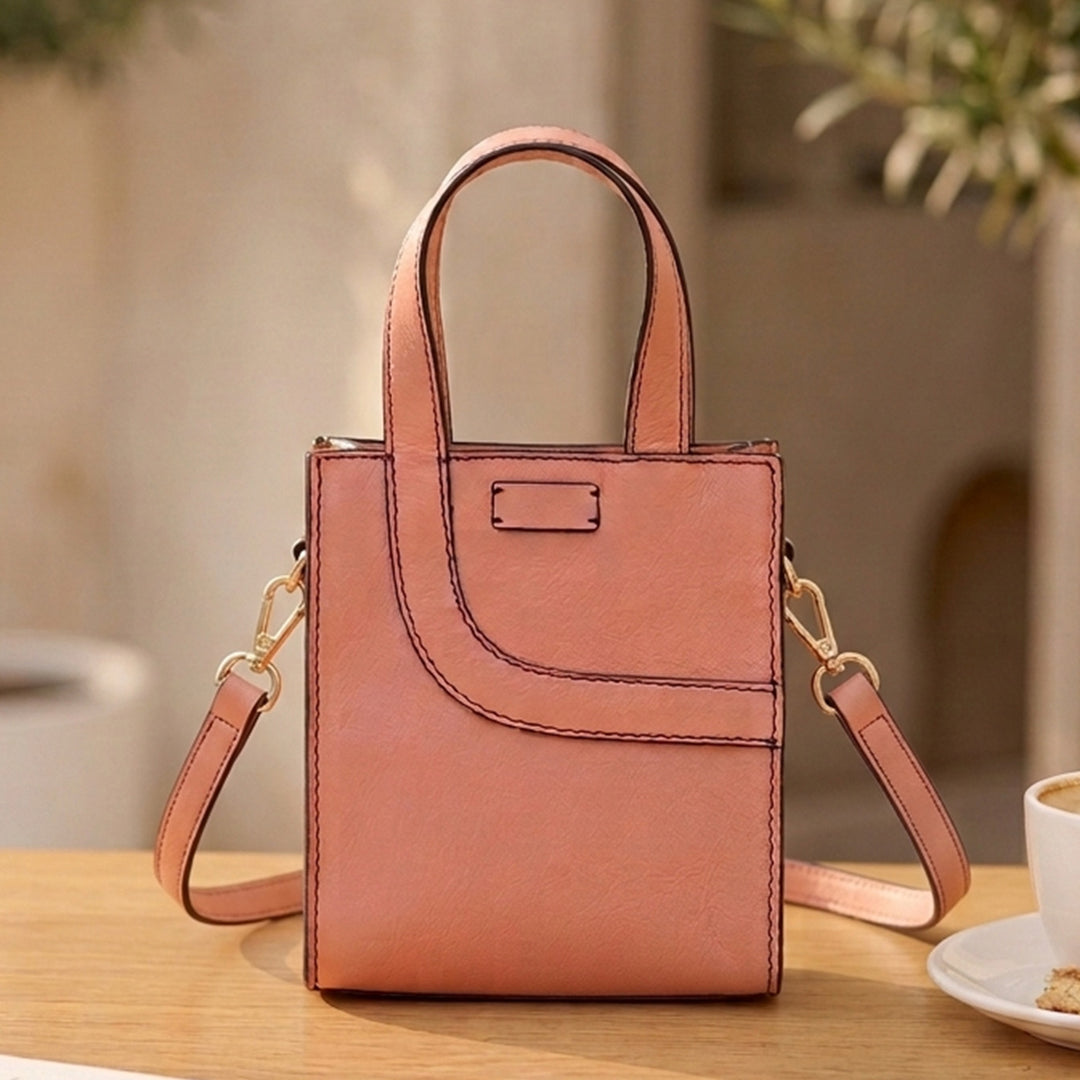 Mini Personalized Pink Monica Leather Handbag With Sling
