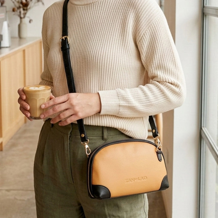 Personalized Light Orange Brooklyn Leather Sling Bag