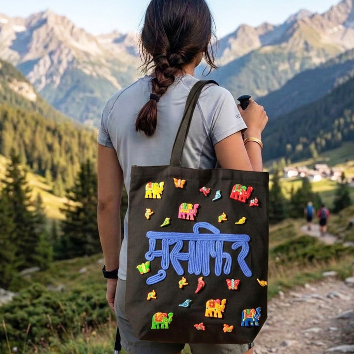 Hand-Embroidered Dori Work Musafir Tote Bag