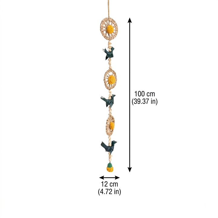 Set of 2 | "Pakshi" Handcrafted Chamba Palm Leaf Bird Wall Hanging For Festive Decor