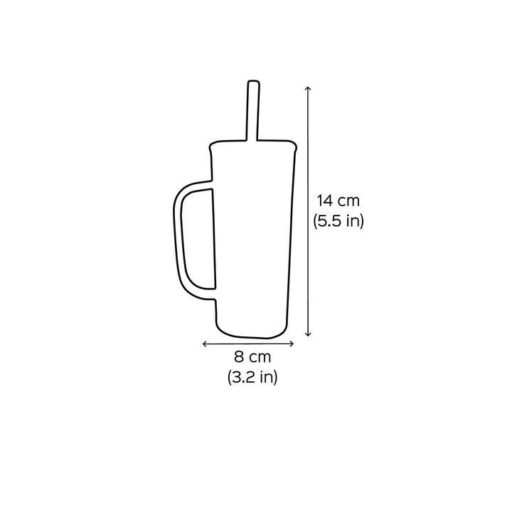 Personalized Ribbon Theme Glass Bottle With Straw